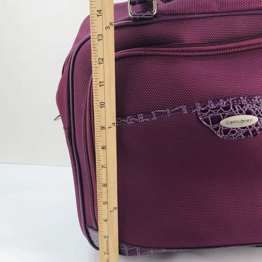 Samsonite Silhouette Carry-On Suitcase Purple 2-Wheel Under Seat Luggage